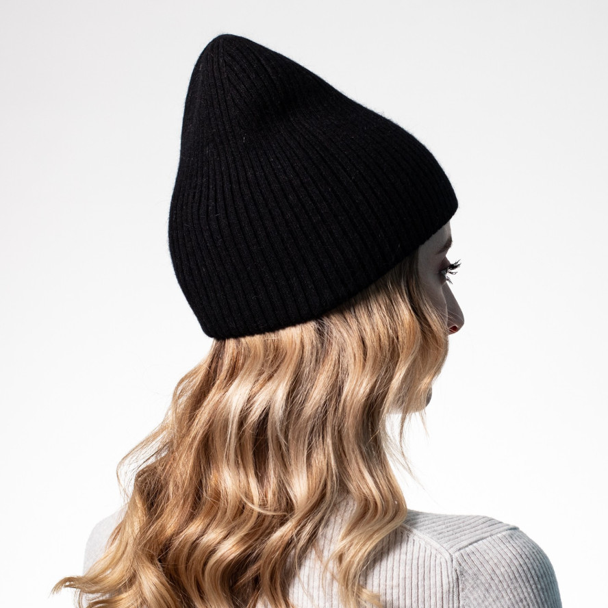 Шапка біні жіноча вовна чорна ЯРЕМА 542-228, фото 4