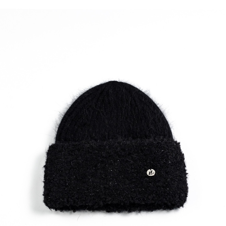 Шапка біні жіноча ангора чорна ГОАР 564-411, фото 1