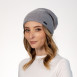 Шапка біні жіноча вовна сіра АЛІМ 564-442, фото 3