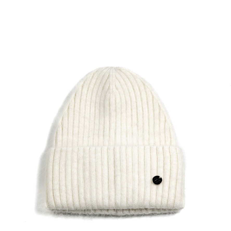 Шапка біні жіноча ангора молочна МУНА 564-473, фото 1