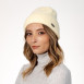 Шапка біні жіноча вовна молочна ІЛАРІЯ 564-589, фото 3