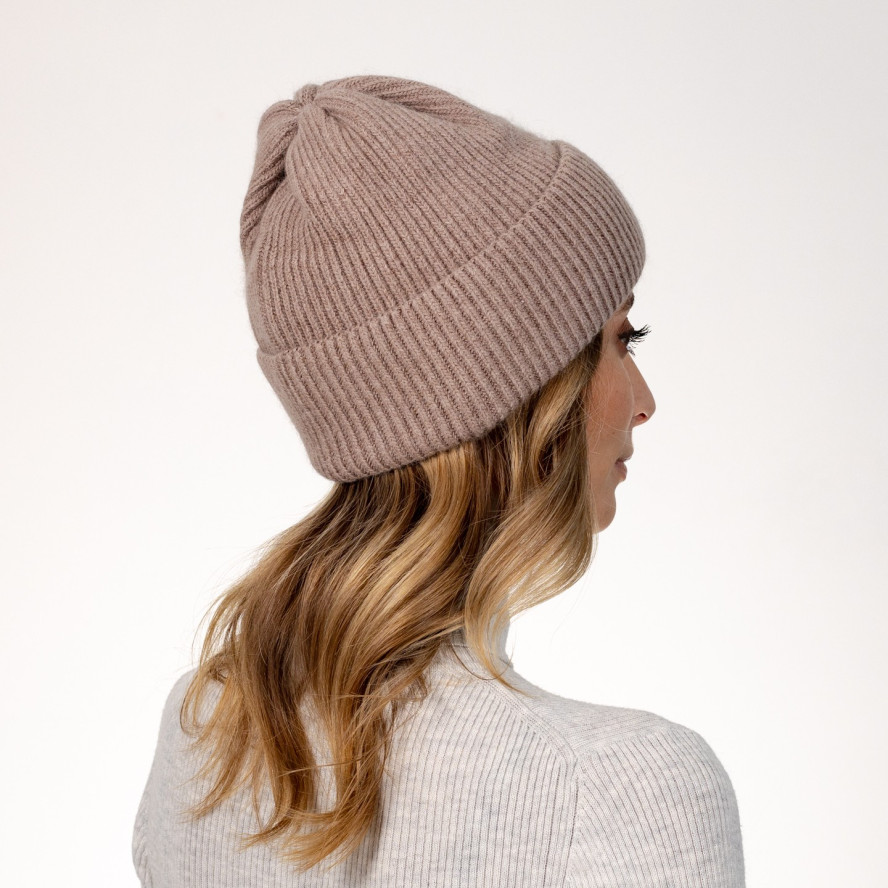 Шапка біні жіноча вовна бежева ІЛАРІЯ 564-619, фото 4