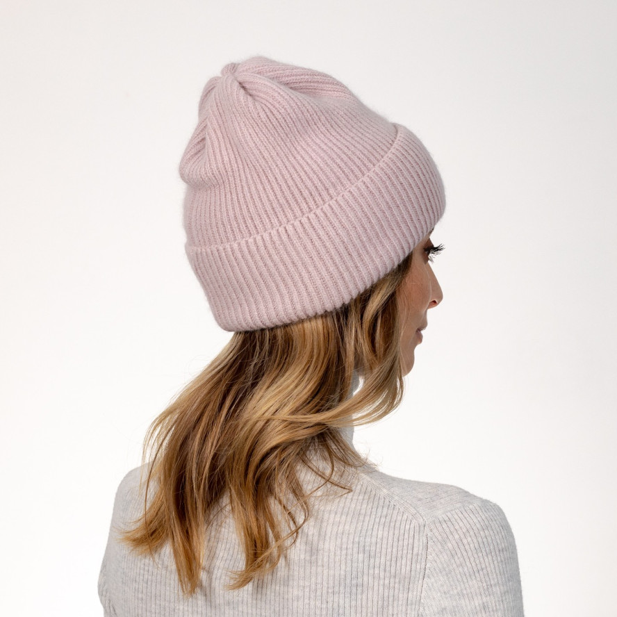 Шапка біні жіноча вовна рожева ІЛАРІЯ 564-633, фото 4