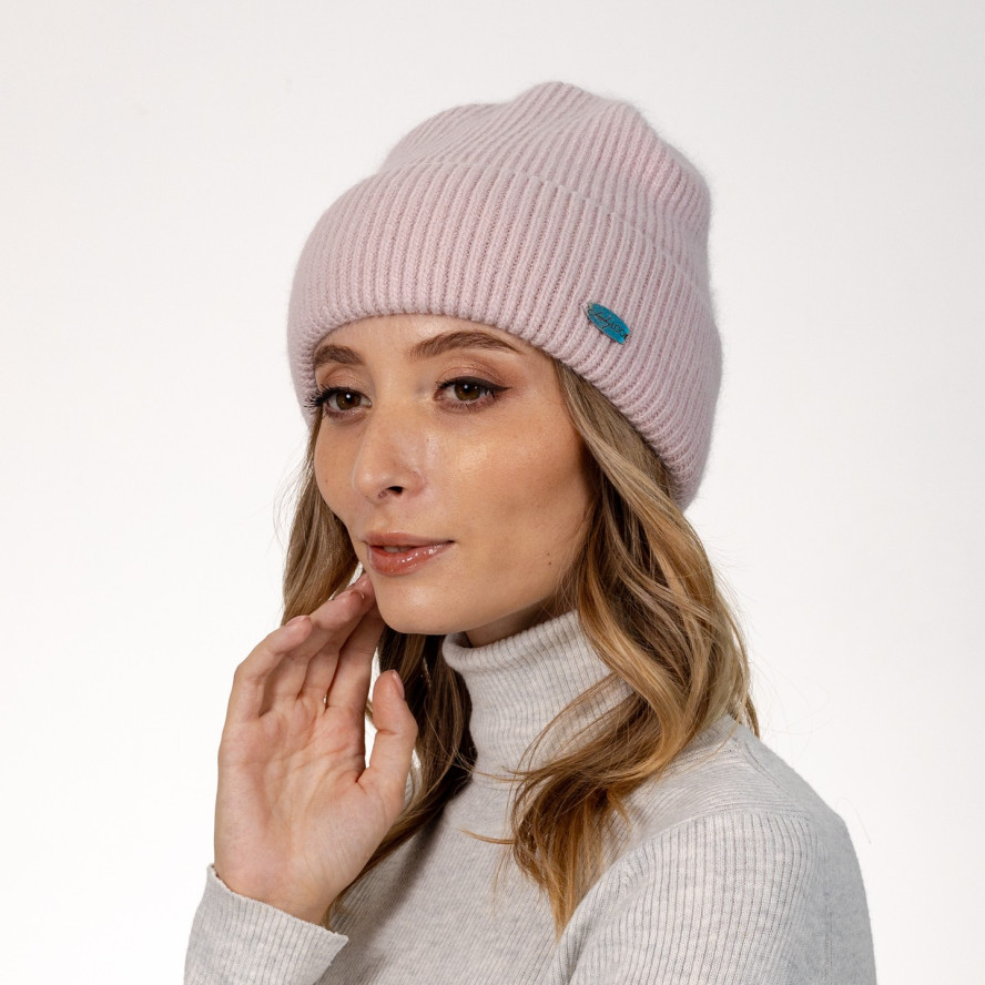 Шапка біні жіноча вовна рожева ІЛАРІЯ 564-633, фото 3