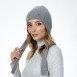 Шапка чепчик с завязками женская ангора серая МИРАЙ 564-930, фото 4
