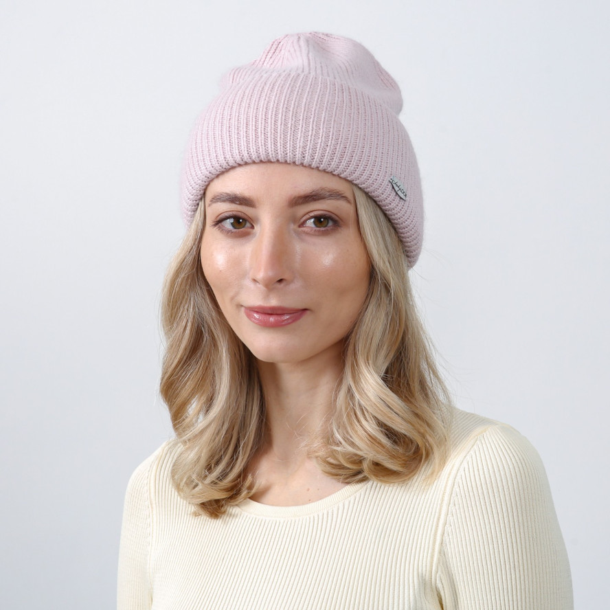 Шапка біні жіноча вовна рожева GEORGE 565-463, фото 3
