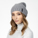 Шапка бини женская шерсть серая КАМИЛЬ 565-661, фото 3