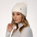 Шапка по голові з вушками жіноча ангора молочна ЛІДІЯ 565-746, фото 3