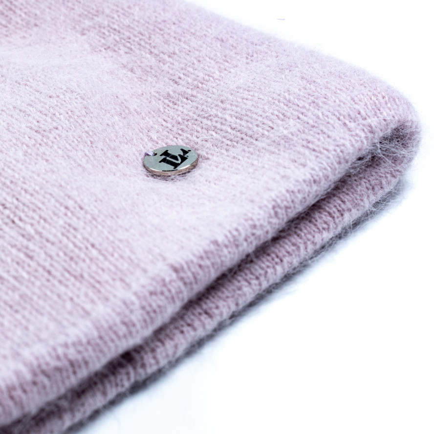 Шапка по голові з вушками жіноча ангора рожева ЛІДІЯ 565-753, фото 2