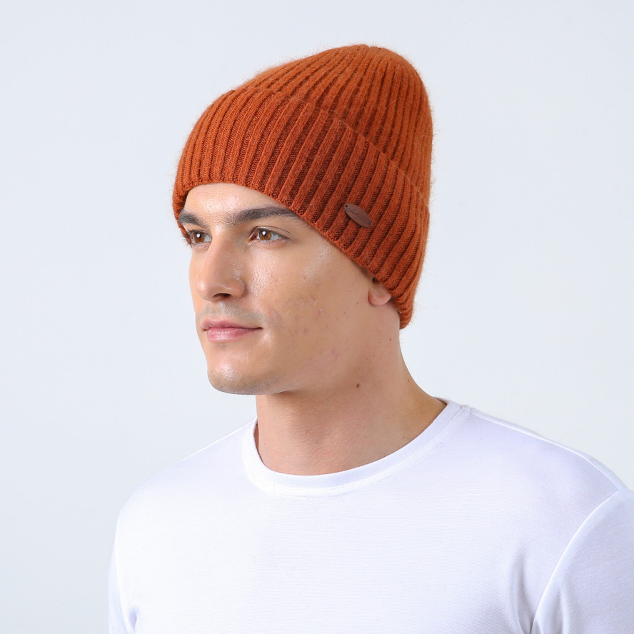 Шапка біні чоловіча вовна коричнева FREDERICK 567-115, фото 3