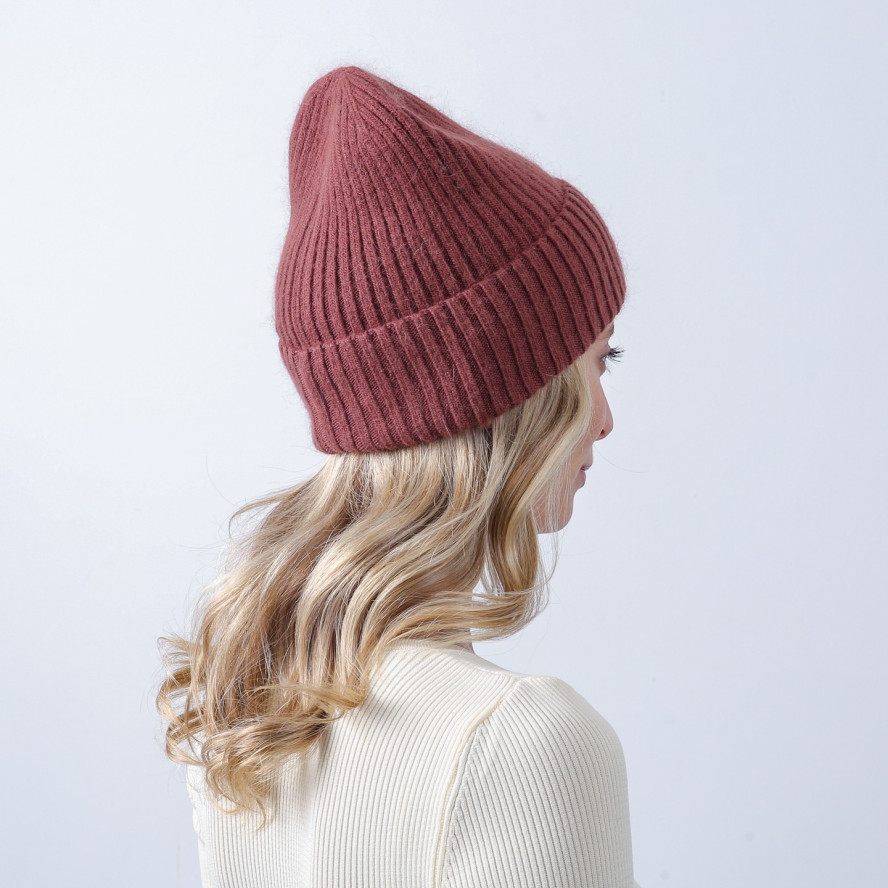 Шапка бини женская шерсть коричневая FREDERICK 567-122, фото 4