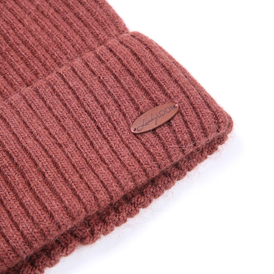 Шапка бини женская шерсть коричневая FREDERICK 567-122, фото 2