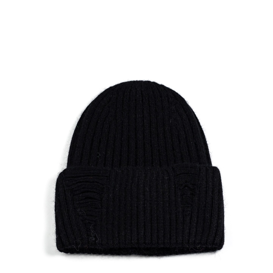 Шапка біні жіноча віскоза з ангорою чорна АРІЕЛЬ 570-504, фото 1