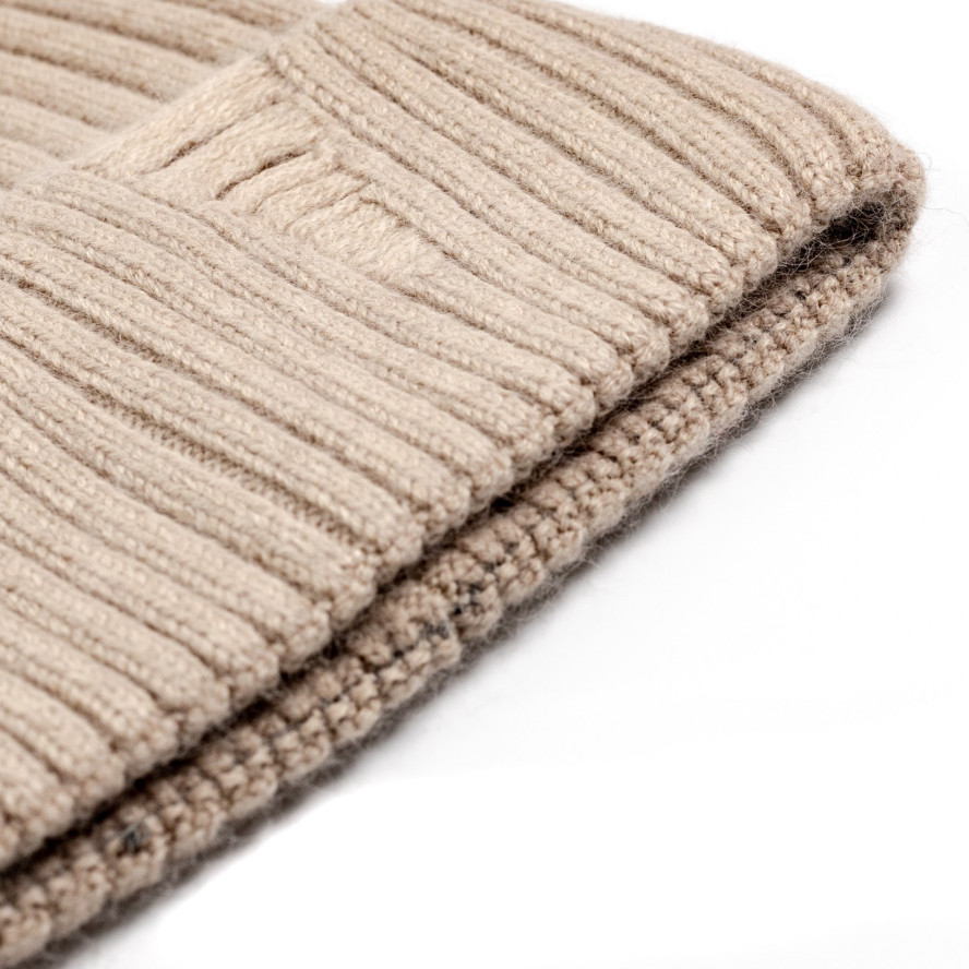 Шапка бини женская вискоза с ангорой бежевая АРИЭЛЬ 570-511, фото 2