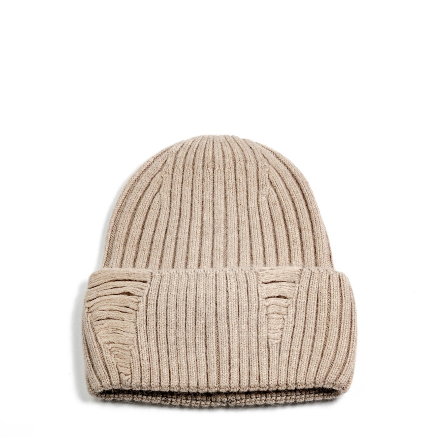 Шапка бини женская вискоза с ангорой бежевая АРИЭЛЬ 570-511, фото 1