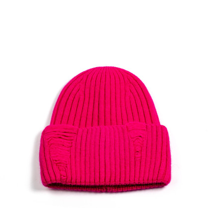 Шапка біні жіноча віскоза з ангорою рожева АРІЕЛЬ 570-535