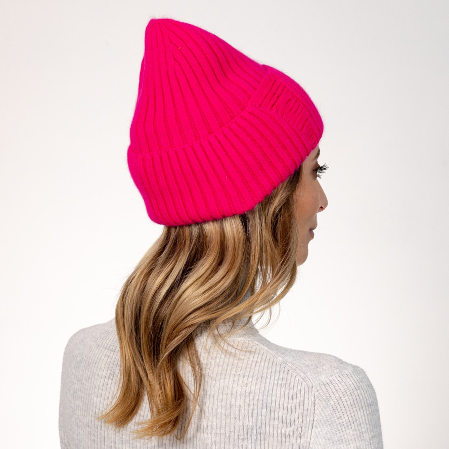 Шапка біні жіноча віскоза з ангорою рожева АРІЕЛЬ 570-535, фото 4