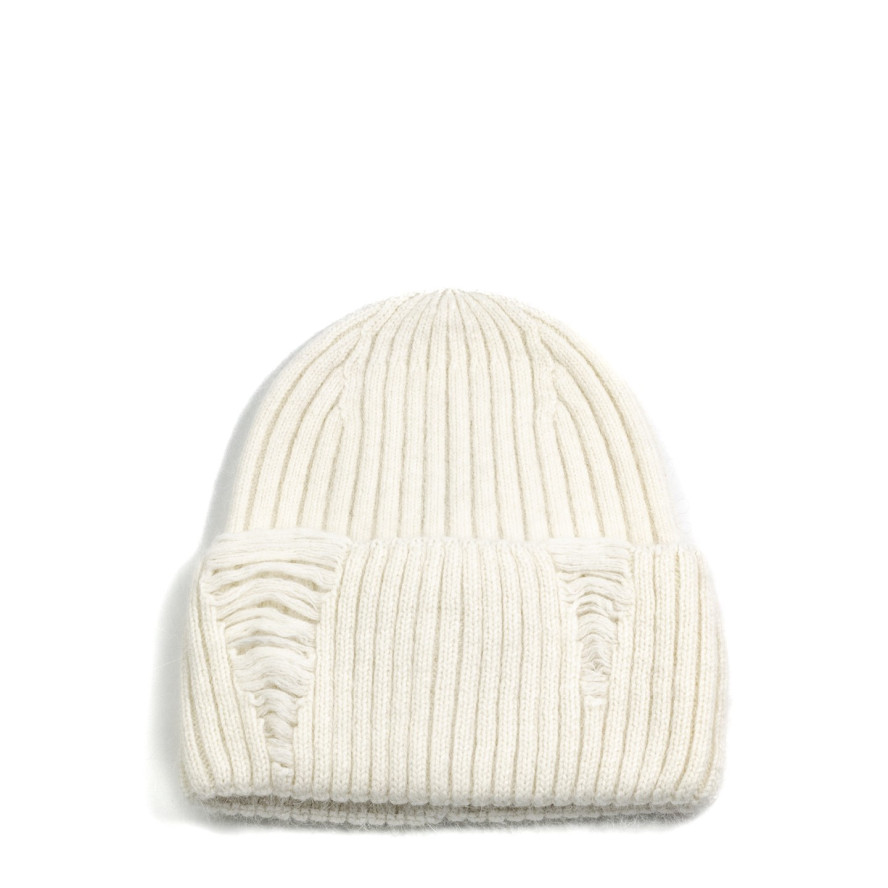 Шапка біні жіноча віскоза з ангорою біла АРІЕЛЬ 570-542, фото 1