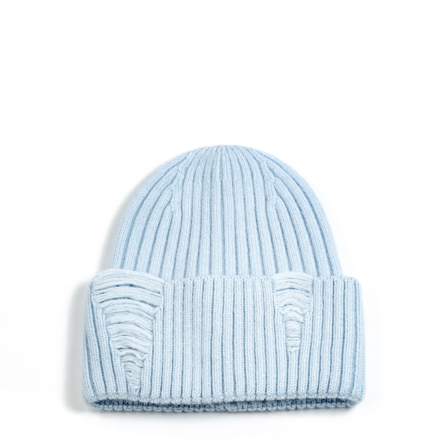 Шапка бини женская вискоза с ангорой голубая АРИЭЛЬ 570-566, фото 1