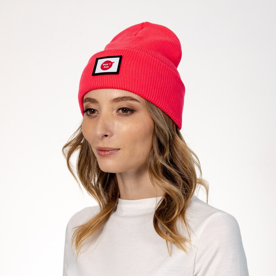 Шапка біні жіноча бавовна рожева ЮСТІЯ 573-208, фото 3