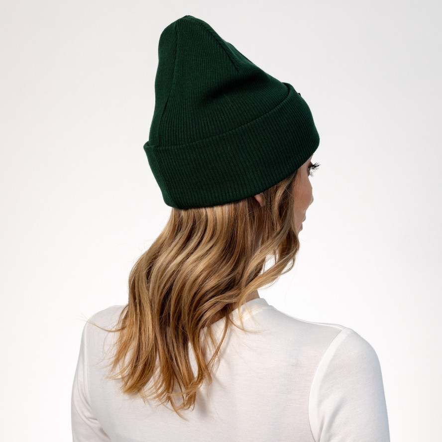 Шапка бини женская хлопок зеленая ЮСТИЯ 573-222, фото 4