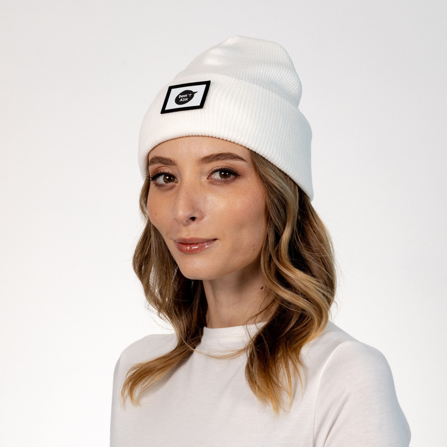 Шапка біні жіноча бавовна біла ЮСТІЯ 573-260, фото 3