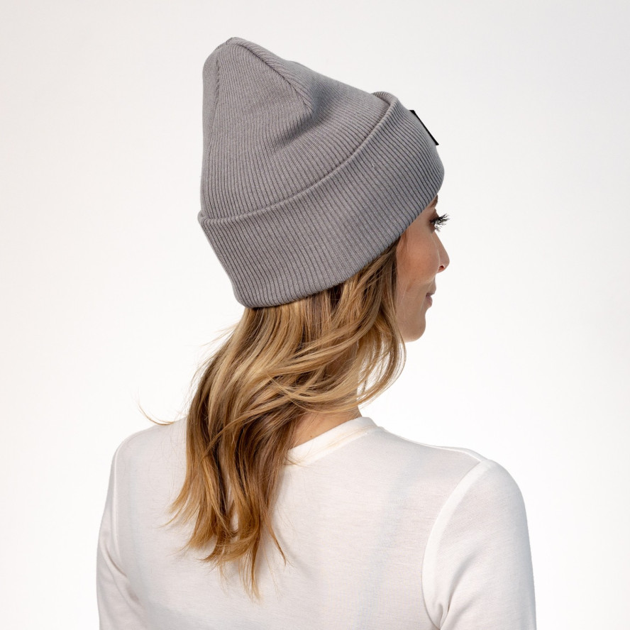 Шапка біні жіноча бавовна сіра ЮСТІЯ 573-284, фото 4