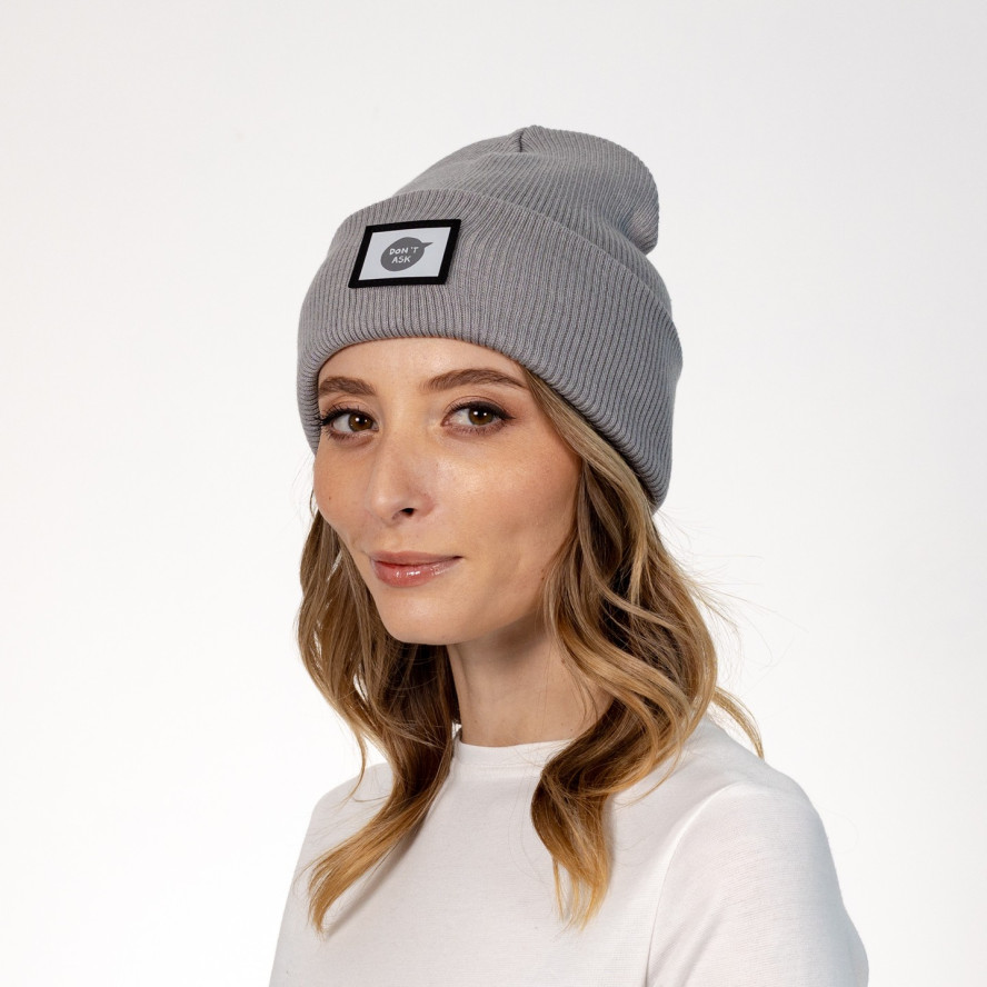 Шапка біні жіноча бавовна сіра ЮСТІЯ 573-284, фото 3