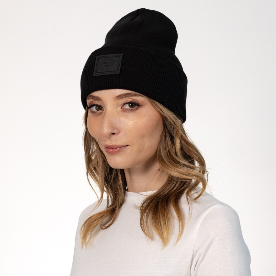 Шапка бини женская хлопок черная ЮСТИЯ 573-314, фото 3