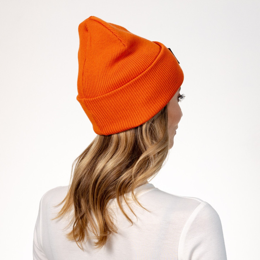Шапка біні жіноча бавовна помаранчева ДОННА 573-345, фото 4