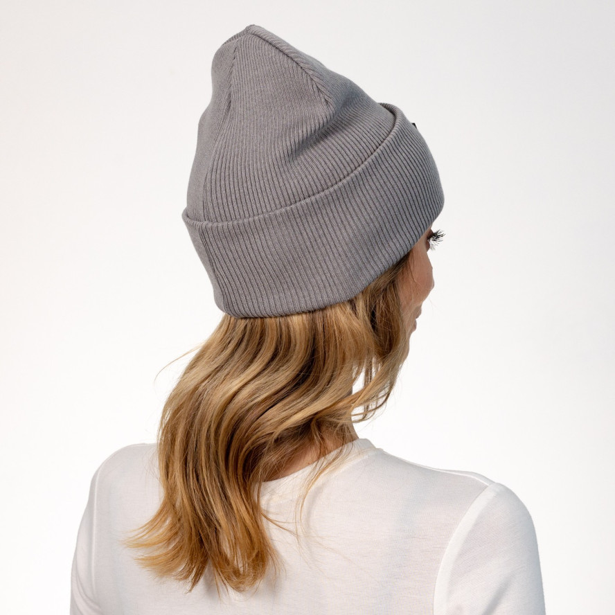 Шапка біні жіноча бавовна сіра ДОННА 573-390, фото 4