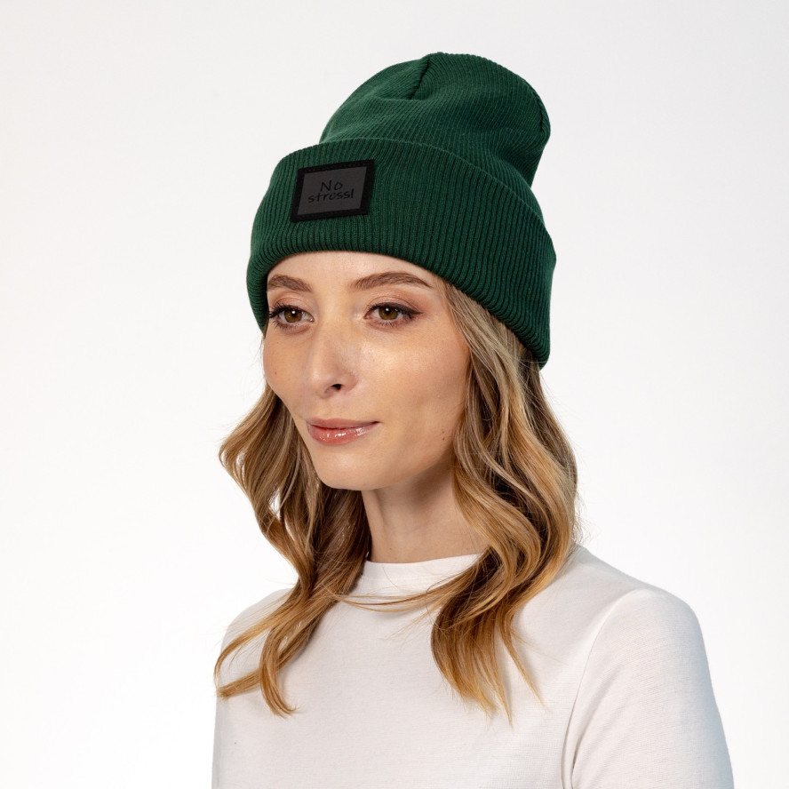 Шапка біні жіноча бавовна зелена ДОННА 573-437, фото 3