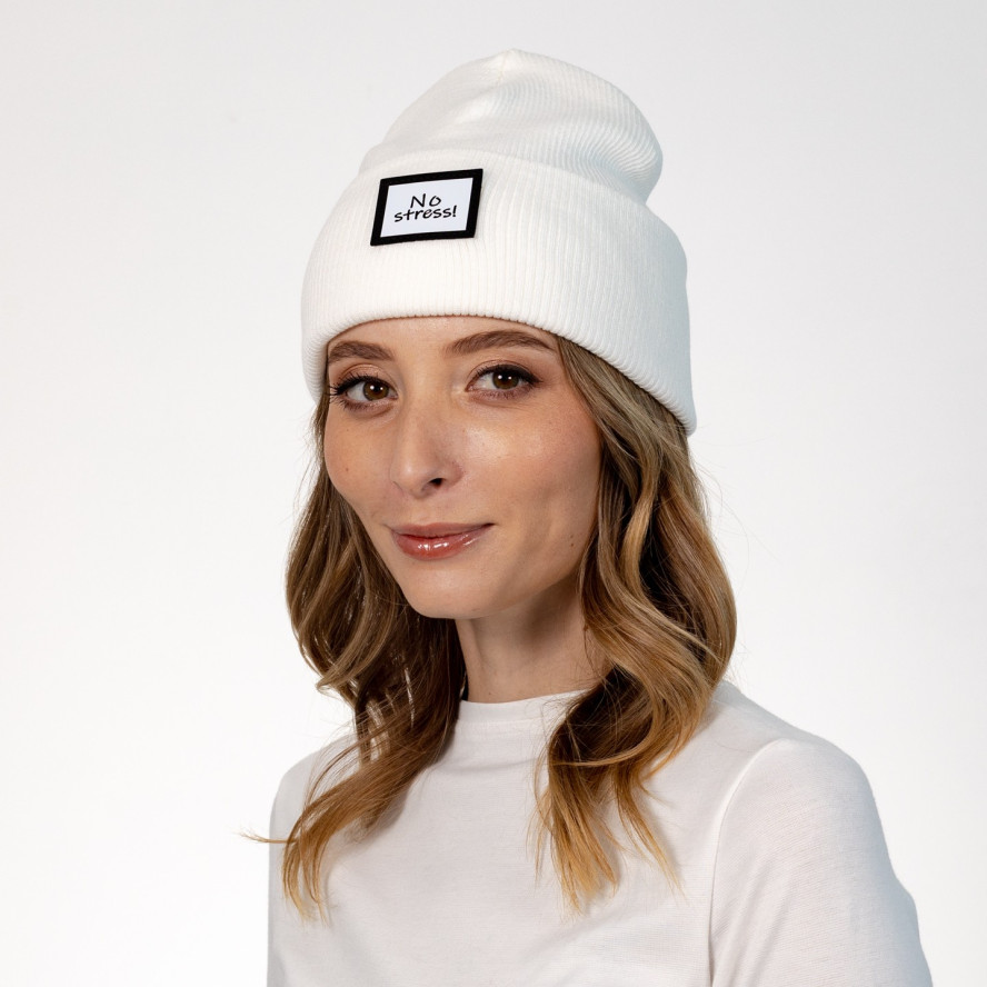 Шапка бини женская хлопок белая ДОННА 573-444, фото 3