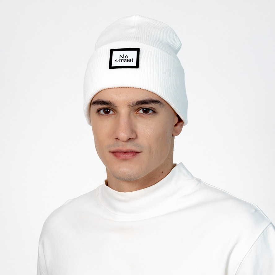 Шапка біні чоловіча бавовна біла ДОННА 573-444, фото 3