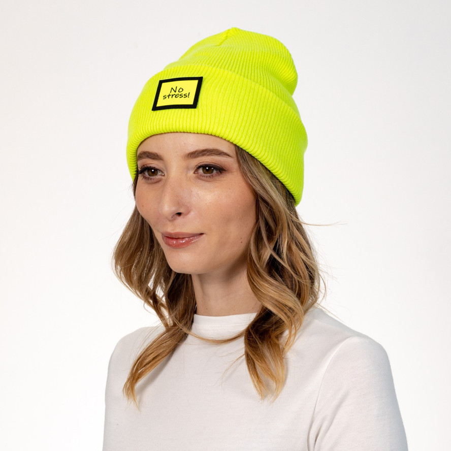 Шапка біні жіноча бавовна жовта ДОННА 573-451, фото 3