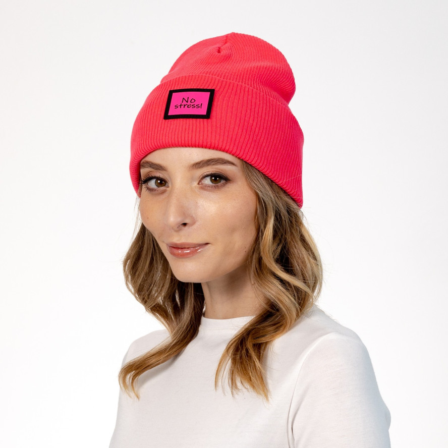Шапка біні жіноча бавовна рожева ДОННА 573-451, фото 3