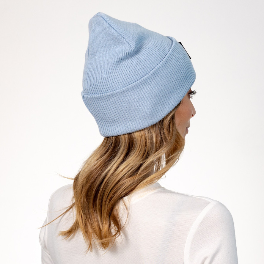 Шапка біні жіноча бавовна блакитна ТЕОНА 573-543, фото 4