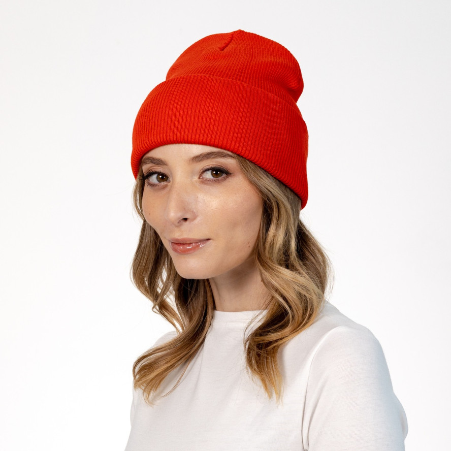Шапка біні жіноча бавовна помаранчева FREYA 573-666, фото 3