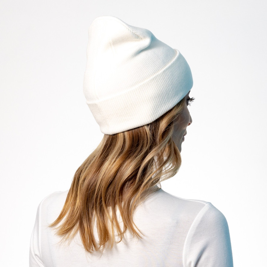 Шапка біні жіноча віскоза біла CHERIL 573-970, фото 5