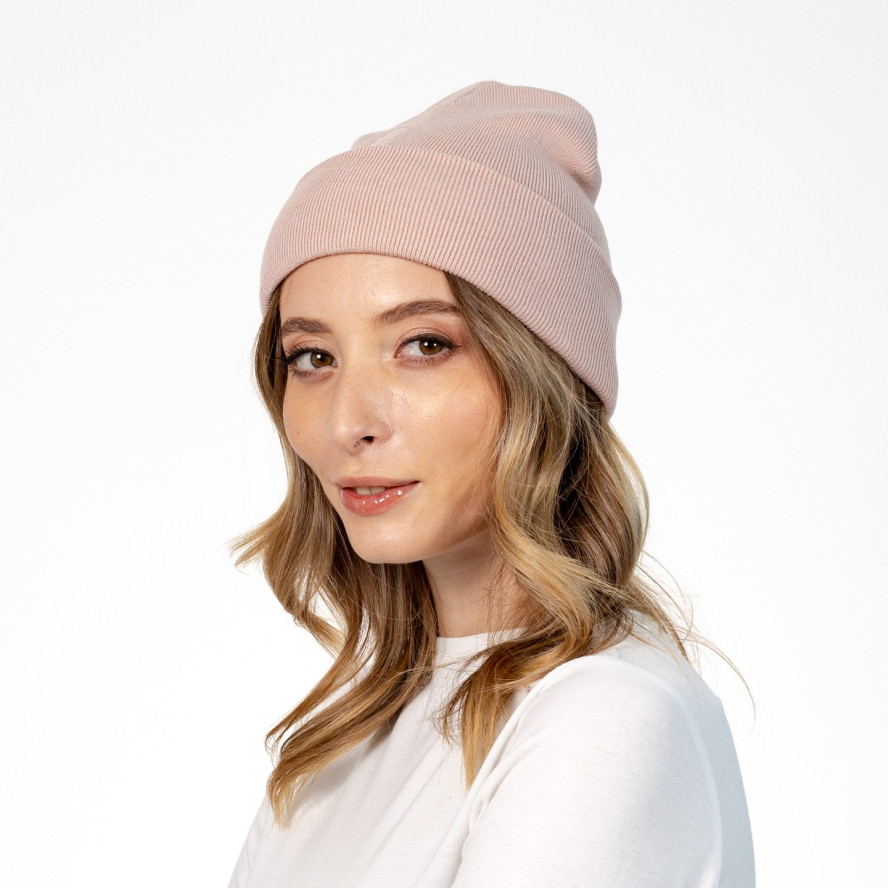 Шапка біні жіноча віскоза бежева РАМІН 575-455, фото 3
