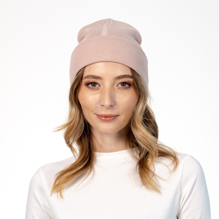 Шапка біні жіноча віскоза бежева РАМІН 575-455, фото 4