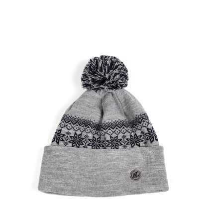 Шапка з помпоном жіноча вовна сіра PERCY 578-661 Шапка з помпоном жіноча вовна сіра PERCY 578-661