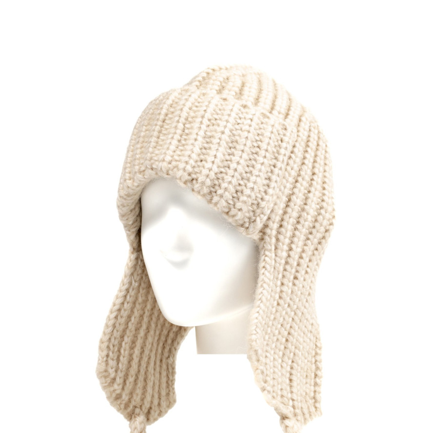 Шапка вушанка жіноча вовна бежева АГЛАЯ 581-111, фото 1