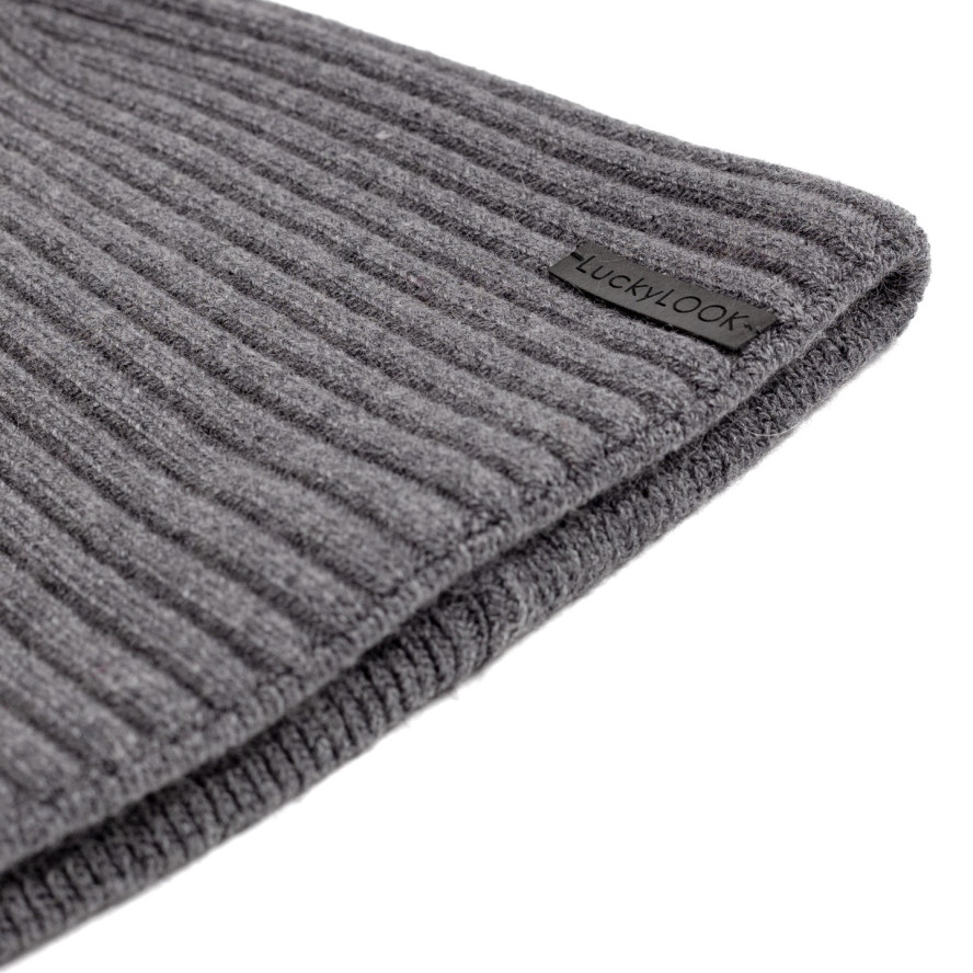 Шапка бини женская шерсть серая BENOIT 581-524, фото 2