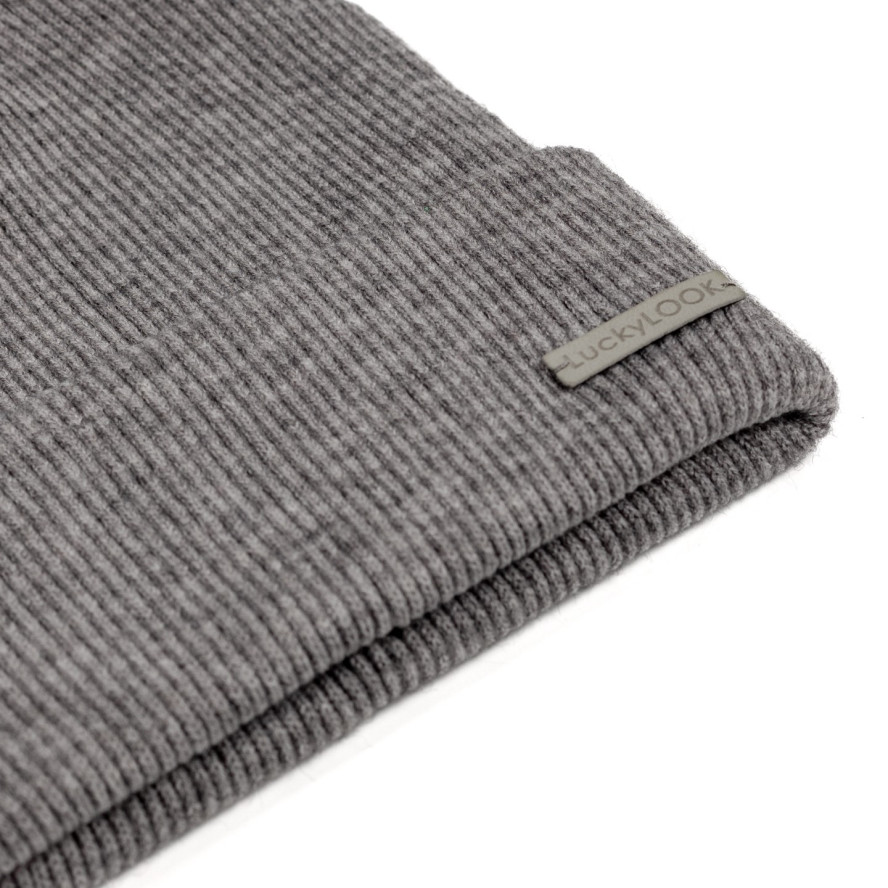 Шапка біні жіноча акрил сіра АЛІСІЯ 581-548, фото 2