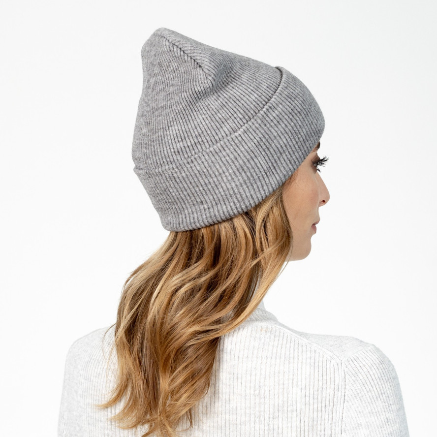 Шапка біні жіноча акрил сіра АЛІСІЯ 581-548, фото 4