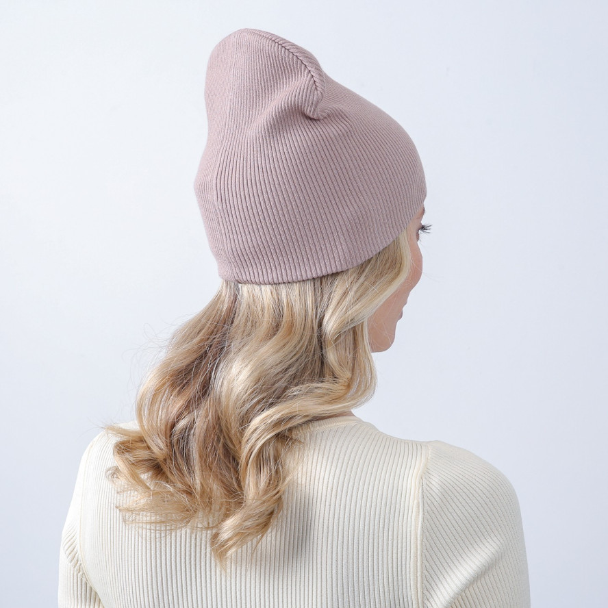 Шапка бини женская вискоза бежевая ЭЛИЗАР 584-358, фото 4