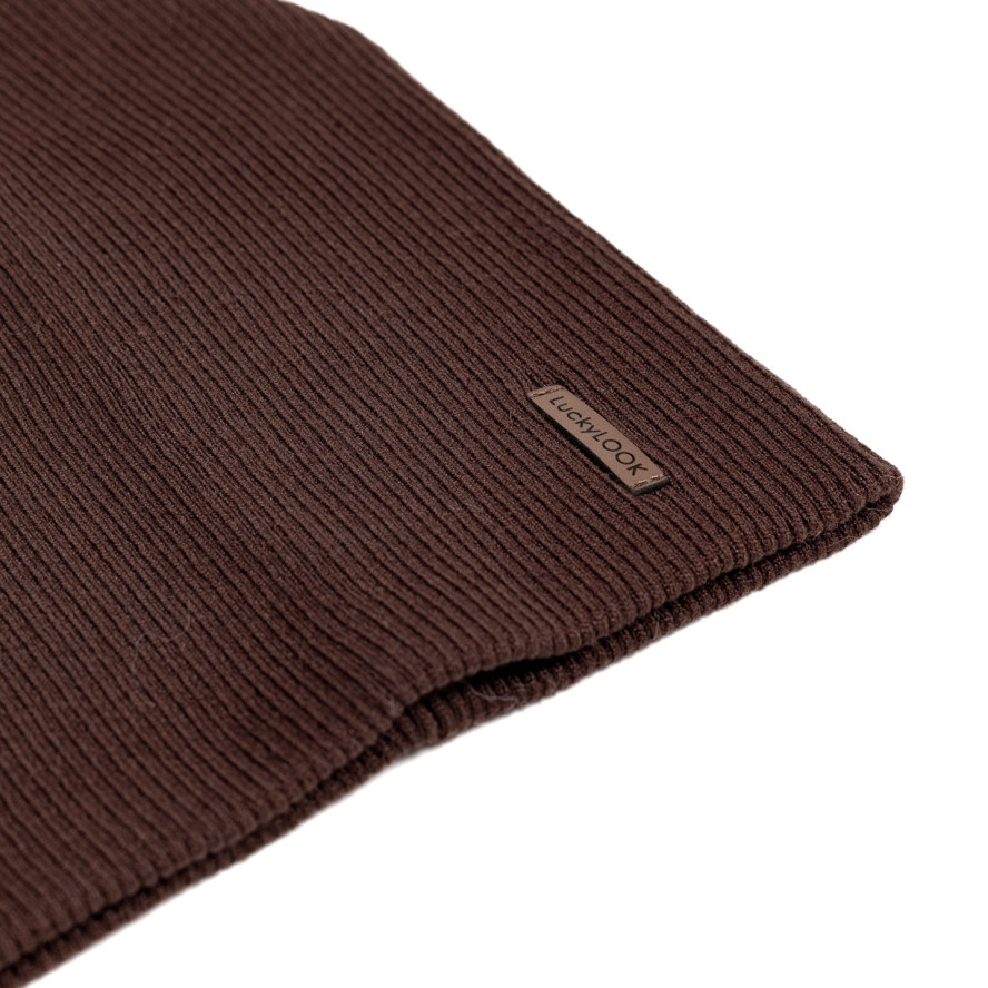 Шапка біні жіноча віскоза з вовною коричнева ЕЛІЗАР 584-396, фото 2