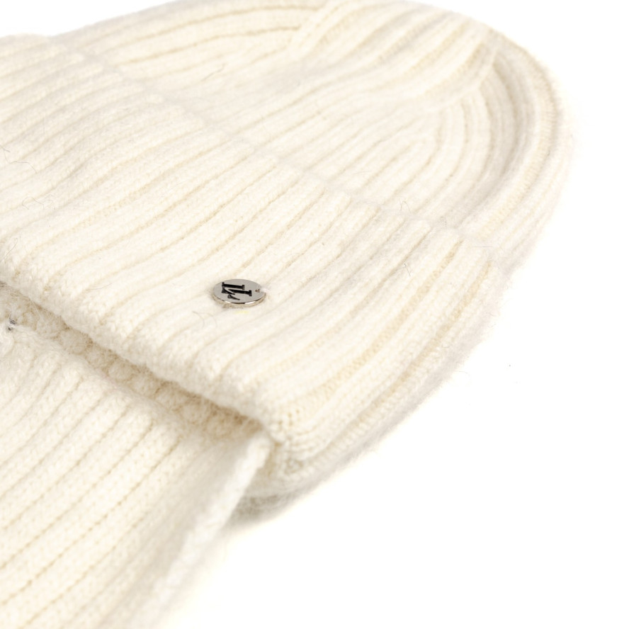 Шапка по голові з шарфом жіноча віскоза з ангорою біла РІМА 591-806, фото 3