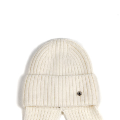 Шапка по голові з шарфом жіноча віскоза з ангорою біла РІМА 591-806 Шапка по голові з шарфом жіноча віскоза з ангорою біла РІМА 591-806